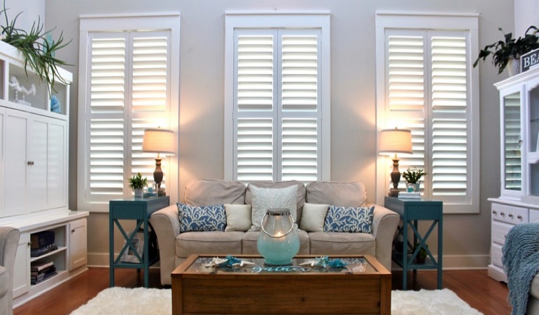 Fort Lauderdale designer home with white shutters 